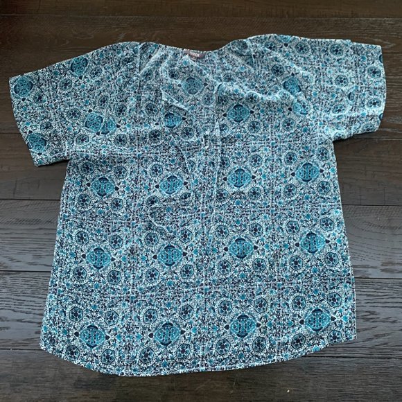 blue patterned blouse - Picture 3 of 4